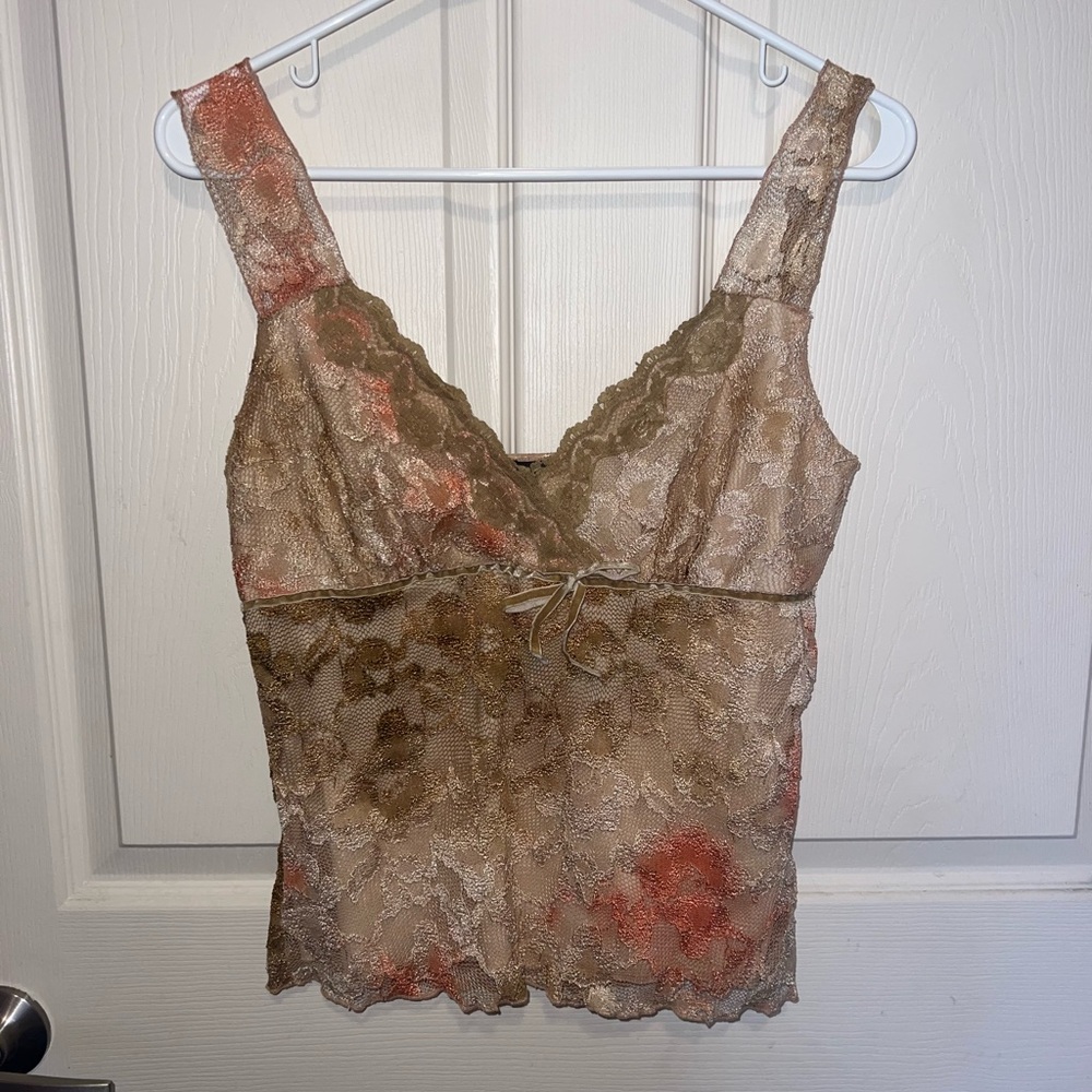 Lace Sleeveless Top with Bow